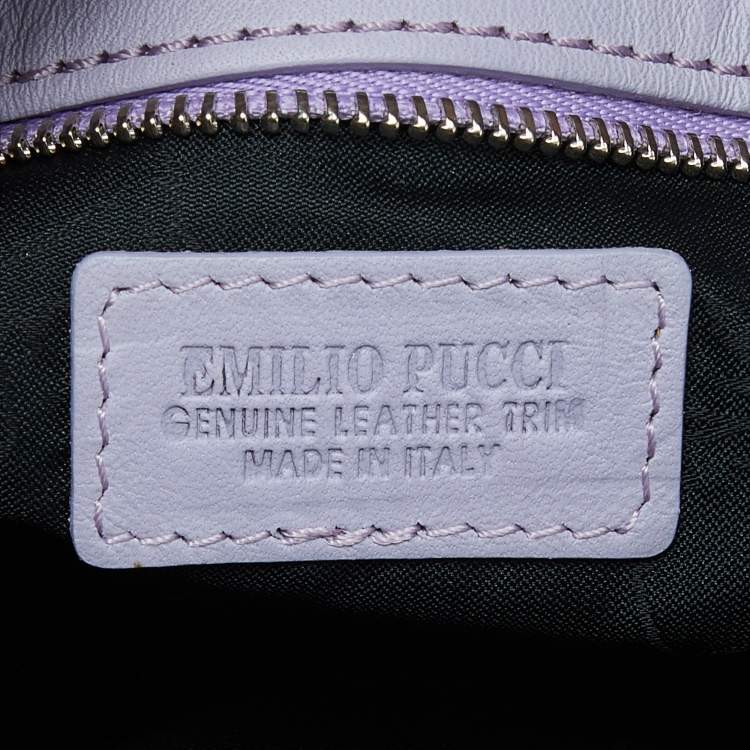 Pre Owned Emilio Pucci Multicolor Printed Nylon and Leather Hobo