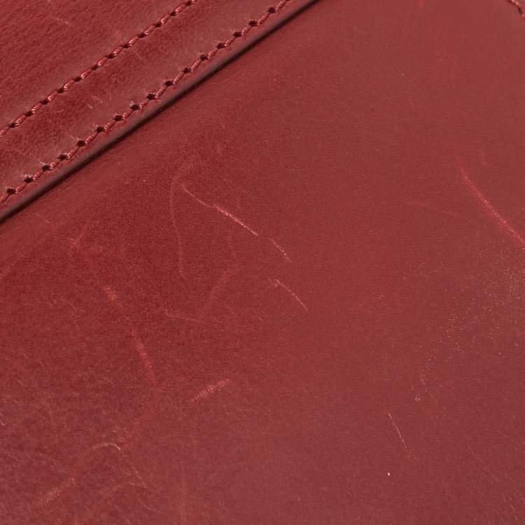 مملوكة مسبقًا Emilio Pucci Burgundy Leather Trunlock Flap Crossbody Bag