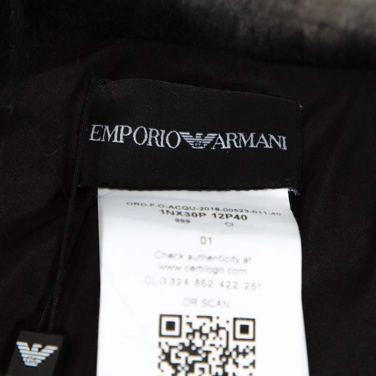 Pre Owned Emporio Armani Black Fur Collar 