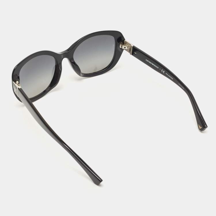 Pre Owned Emporio Armani Black Gradient Polarized Sunglasses