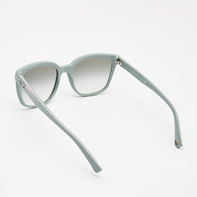 Pre Owned Emporio Armani Tea Green Gradient Square Sunglasses