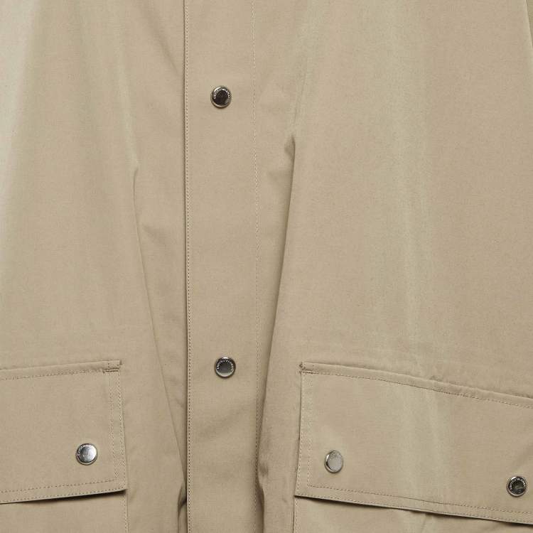 Pre Owned Emporio Armani Khaki Green Hooded Trench Coat XL