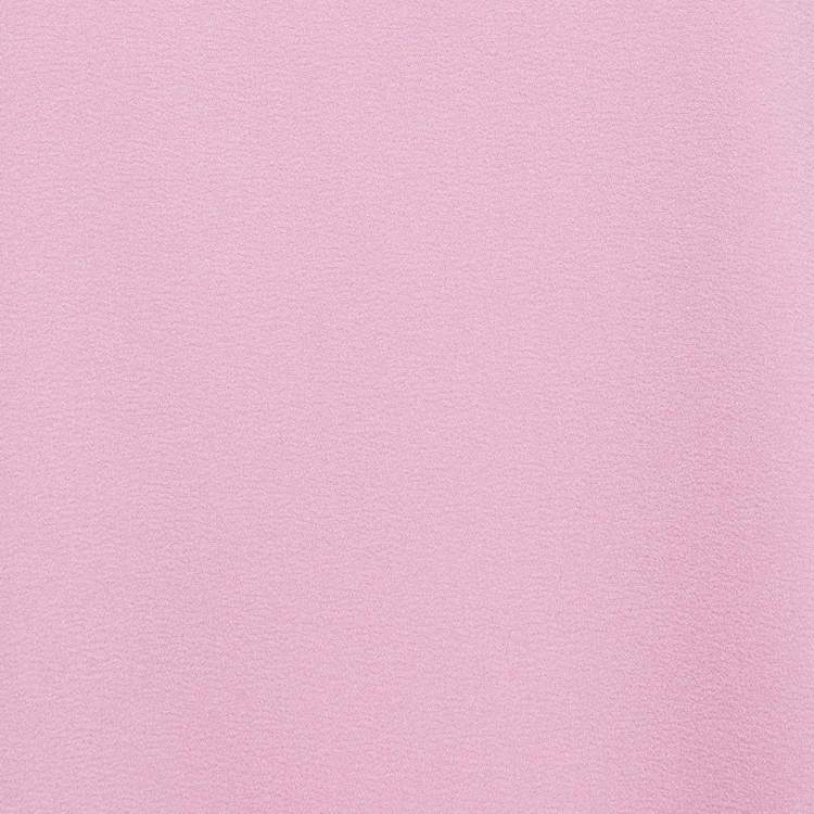 Pre Owned Emporio Armani Pink Stretch Crepe Short Sleeve Top L