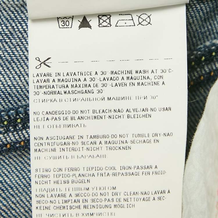 Pre Owned Emporio Armani Blue Washed Denim Flared Denim L Waist 36"