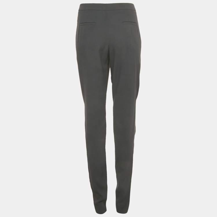 Pre Owned Emporio Armani Blue Crepe Trousers L