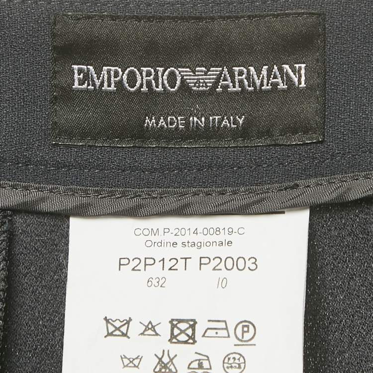 Pre Owned Emporio Armani Blue Crepe Trousers L
