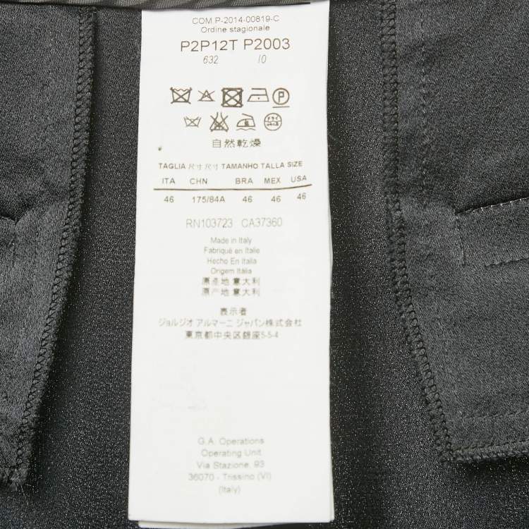 Pre Owned Emporio Armani Blue Crepe Trousers L