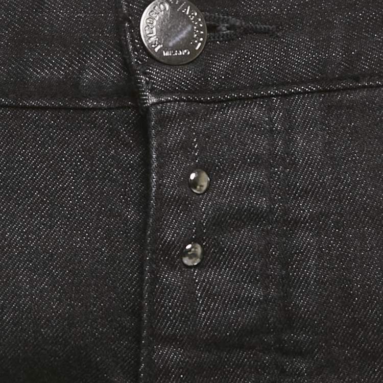 Pre Owned Emporio Armani Black Denim Skinny Jeans M/Waist 29"