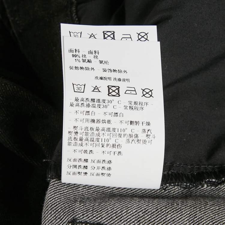 Pre Owned Emporio Armani Black Denim Skinny Jeans M/Waist 29"