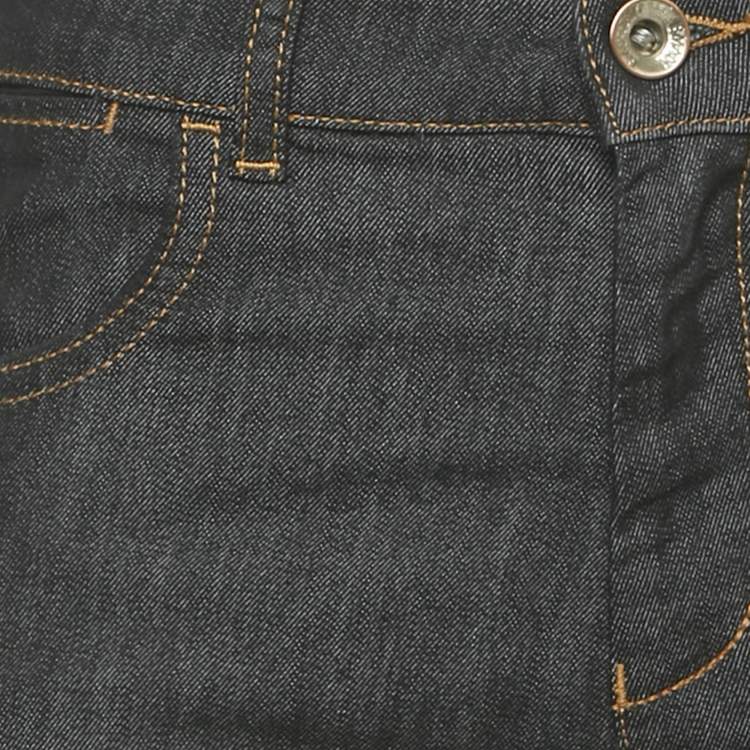 Pre Owned Emporio Armani Black Rhinestone Hem Denim Jourdan Jeans M/Waist 30"