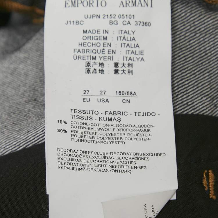 Pre Owned Emporio Armani Black Rhinestone Hem Denim Jourdan Jeans M/Waist 30"