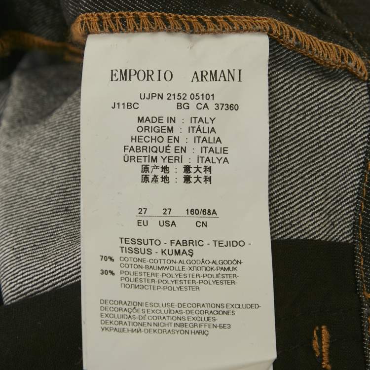 Pre Owned Emporio Armani Black Rhinestone Hem Denim Jourdan Jeans M/Waist 30"