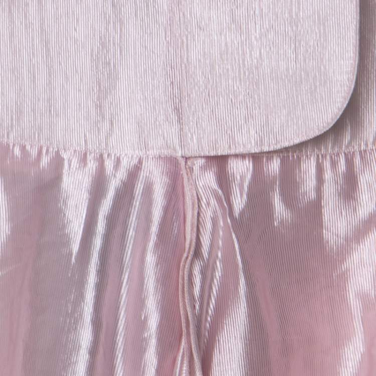Pre Owned Emporio Armani Metallic Pink Short Flared Skirt M 
