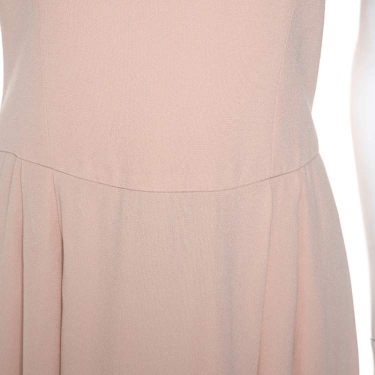 Pre Owned Emporio Armani Pink Crepe Sleeveless Maxi Dress M