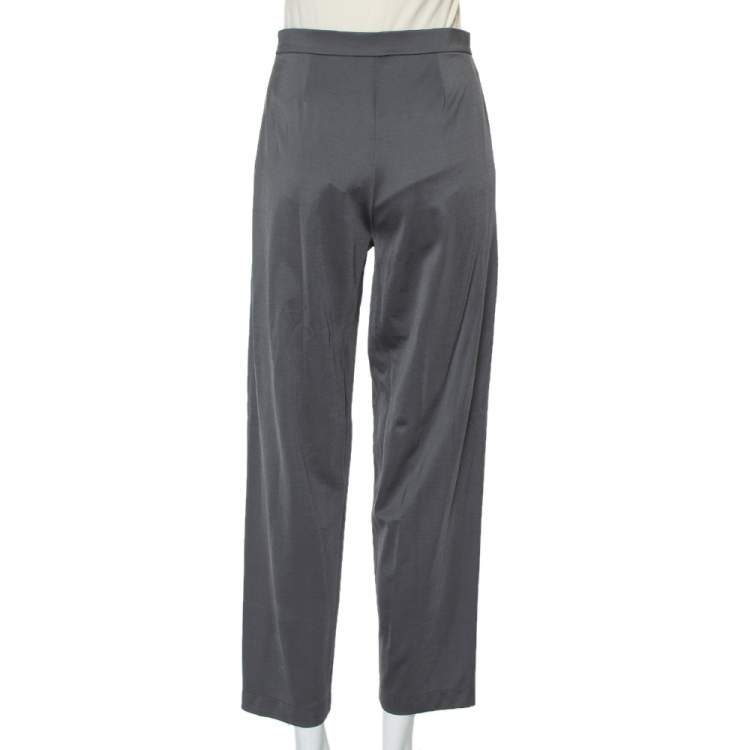 Pre Owned Emporio Armani Grey Knit Tailored Pants S