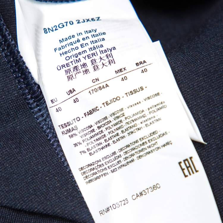 Pre Owned Emporio Armani Navy Blue Jersey Button Front Cardigan S