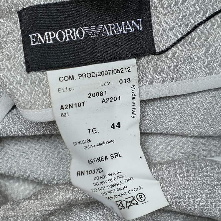 Pre Owned Emporio Armani Grey Linen Maxi Skirt M