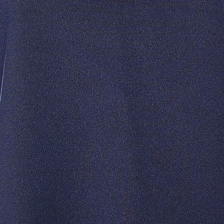 مملوكة مسبقًا Emporio Armani Navy Blue Knit Bow Detail Sleeveless Top L