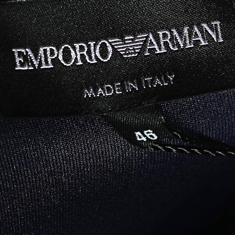 مملوكة مسبقًا Emporio Armani Navy Blue Knit Bow Detail Sleeveless Top L