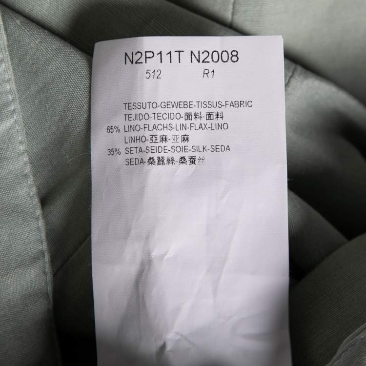 Pre Owned Emporio Armani Light Green Linen & Silk Trousers S