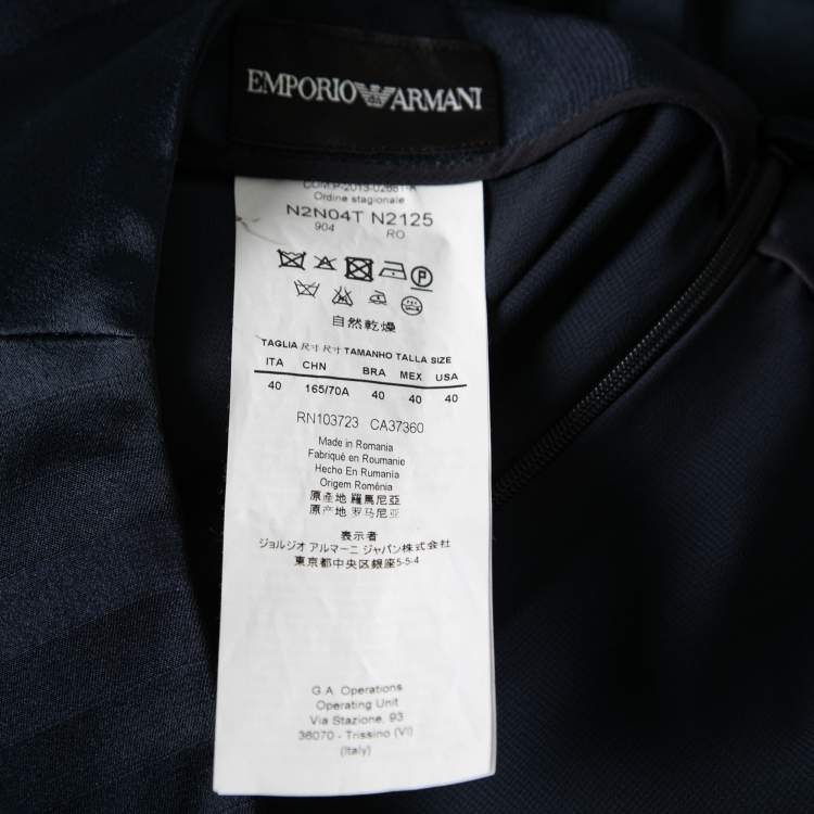 Pre Owned Emporio Armani Navy Blue Satin Short Skirt S
