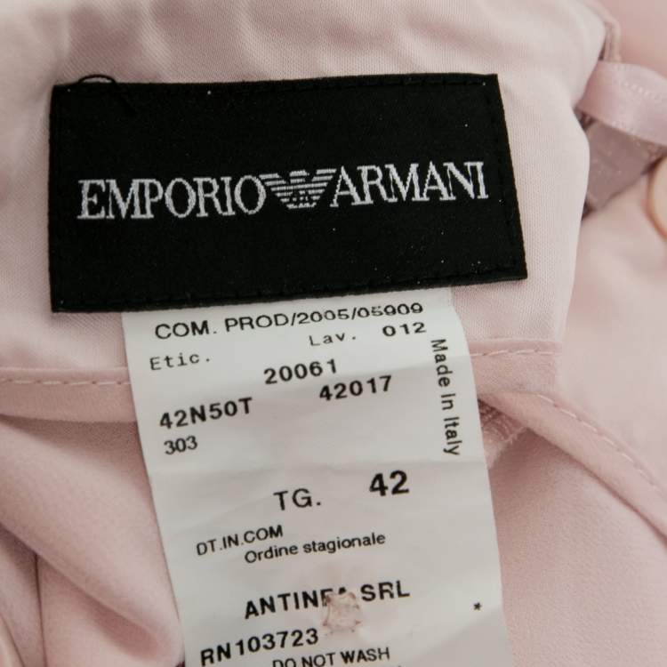 Pre Owned Emporio Armani Blush Pink Satin Wrap Skirt M
