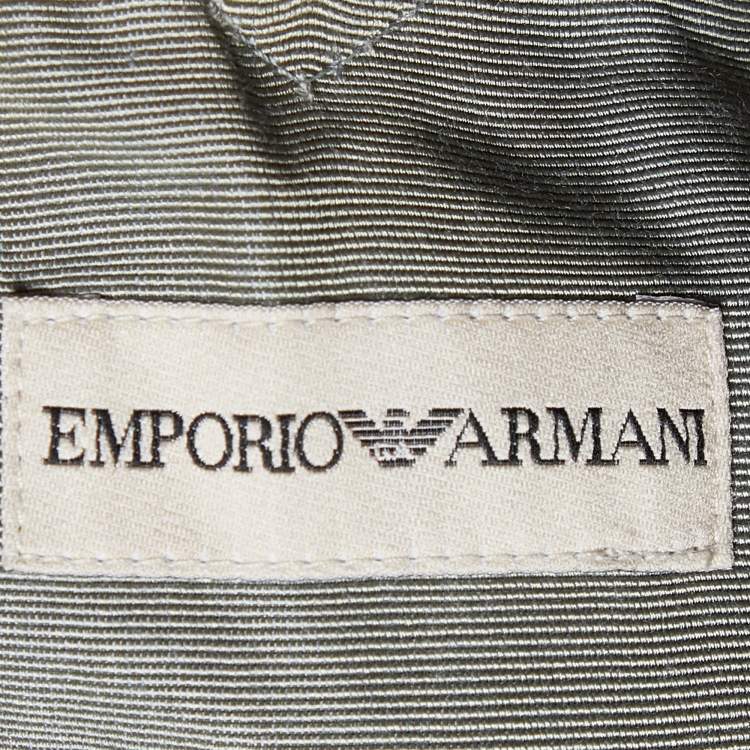 Pre Owned Emporio Armani Grey Jacquard Maxi Skirt M