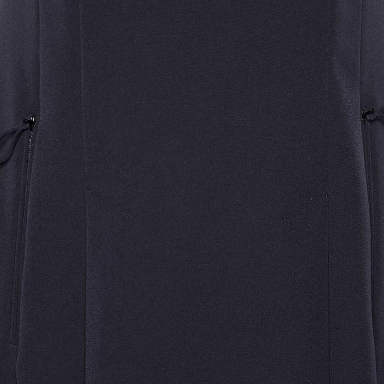 Pre Owned Emporio Armani Black Crepe Knee Length Dress M