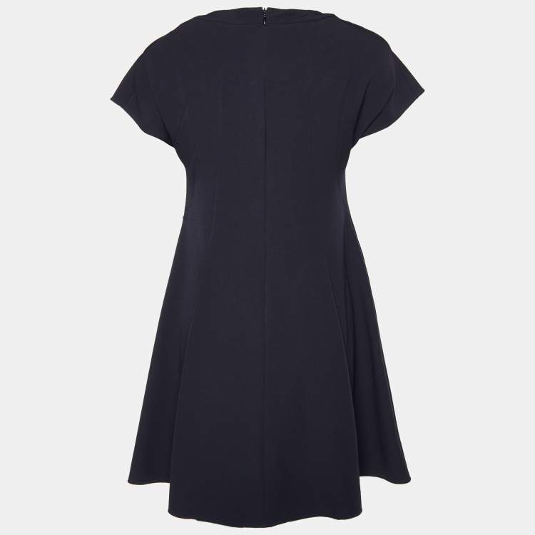 Pre Owned Emporio Armani Black Crepe Knee Length Dress M