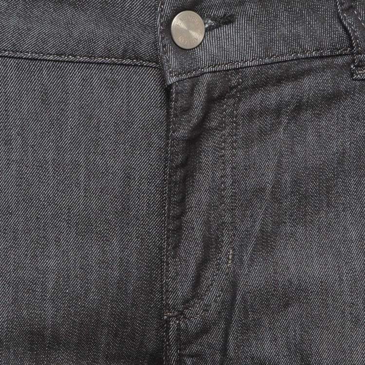Pre Owned Emporio Armani Black Denim Sequined Pocket Detail Dakota Jeans M Waist 29"