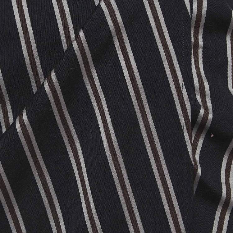 Pre Owned Emporio Armani Black Wool Blend Draped Knee Length Skirt M