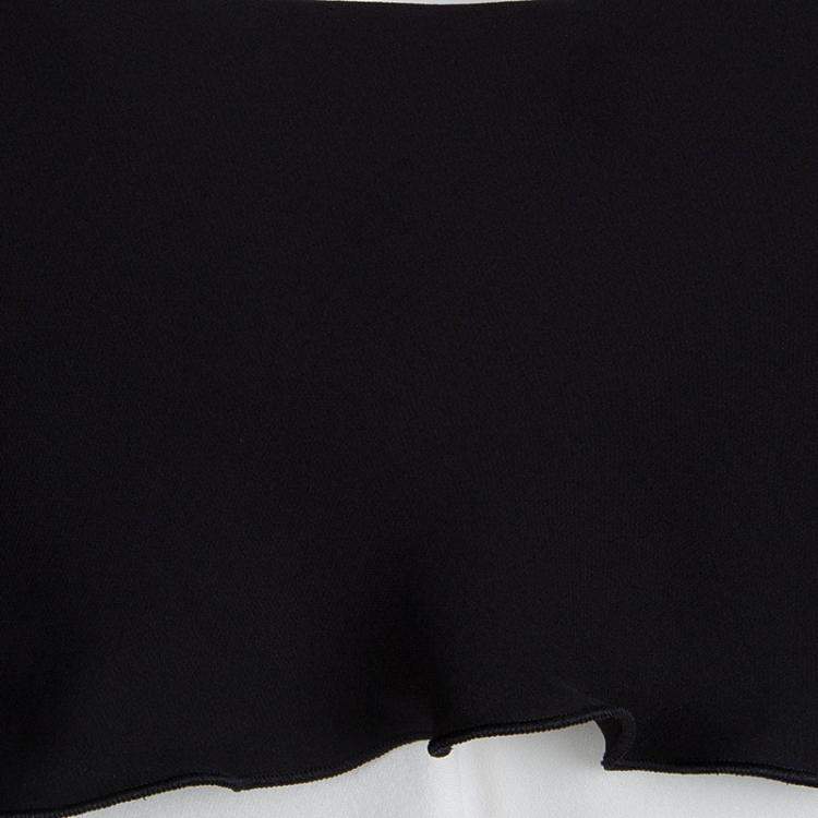Pre Owned Emporio Armani Elite Monochrome Overlay Flared Gown S