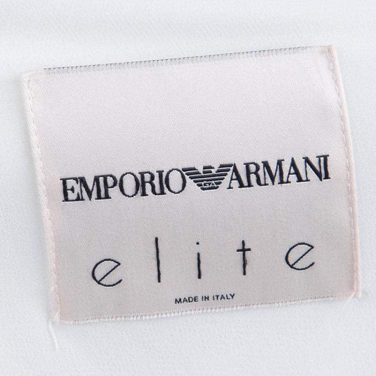 Pre Owned Emporio Armani Elite Monochrome Overlay Flared Gown S