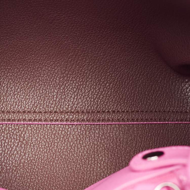 Pre Owned Emporio Armani Pink Leather Small MyEA Shopper Tote