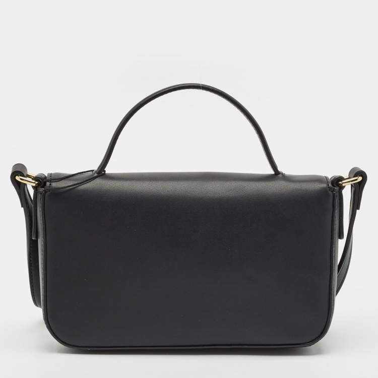 Pre Owned Emporio Armani Black Faux Leather Top Handle Bag