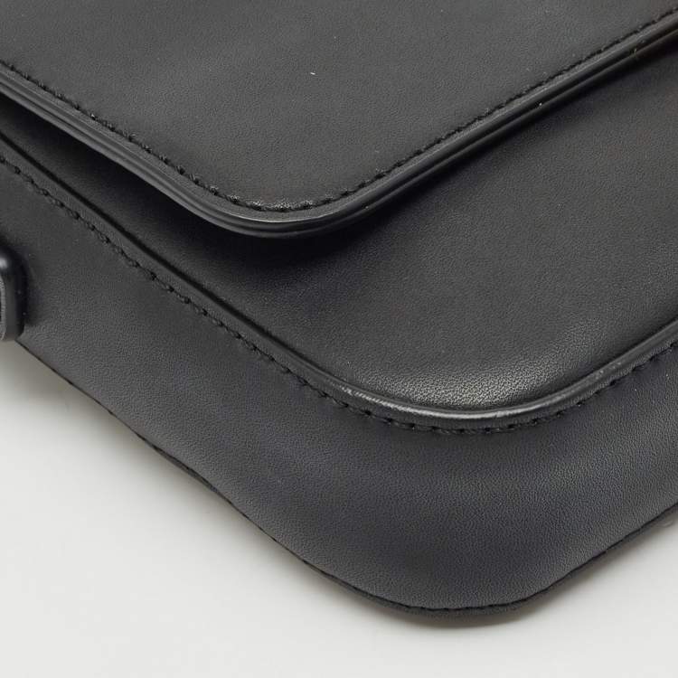 Pre Owned Emporio Armani Black Faux Leather Top Handle Bag