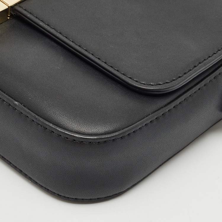 Pre Owned Emporio Armani Black Faux Leather Top Handle Bag