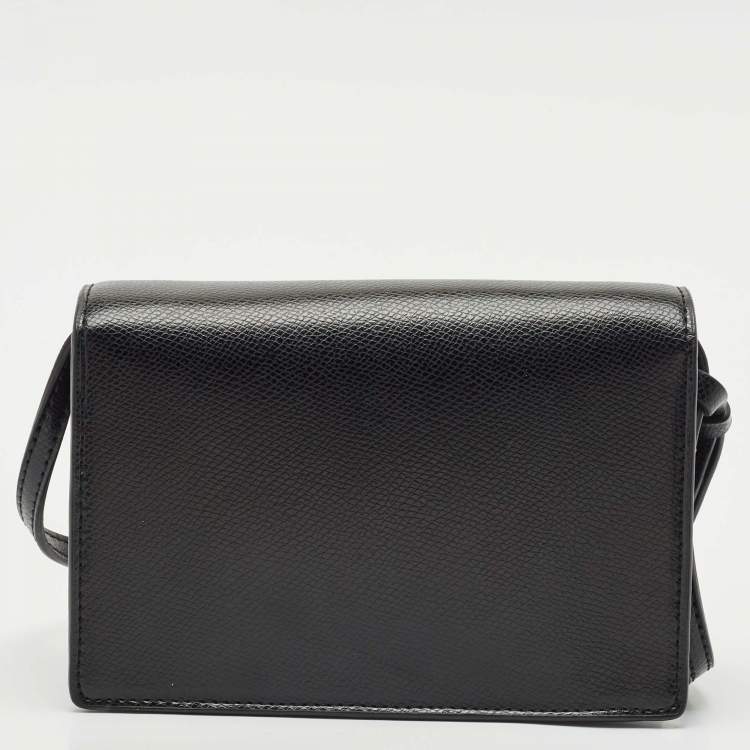 Pre Owned Emporio Armani Black Leather Mini Crossbody Bag