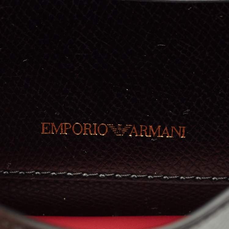 Pre Owned Emporio Armani Black Leather Mini Crossbody Bag