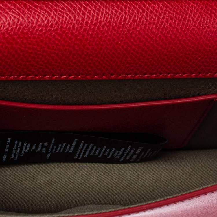 Pre Owned Emporio Armani Red Leather Flap Crossbody Bag