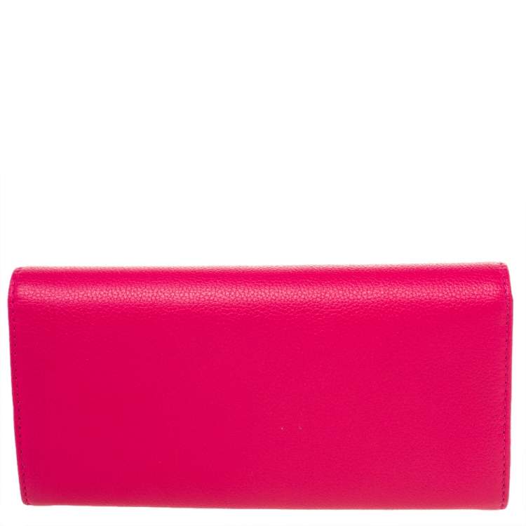 Pre Owned Emporio Armani Pink Leather Flap Continental Wallet