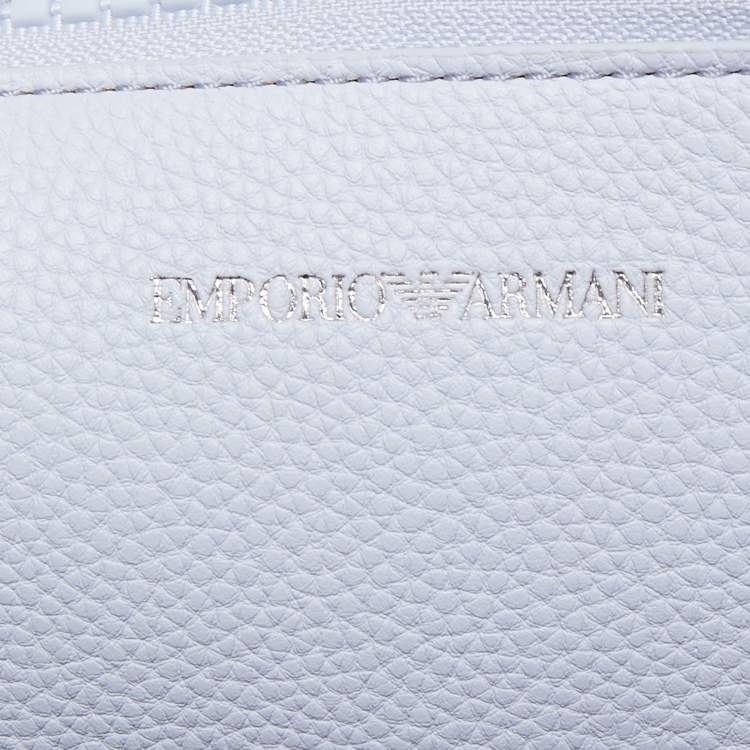 Pre Owned Emporio Armani Lavender Leather Medium MyEA Shopper Tote