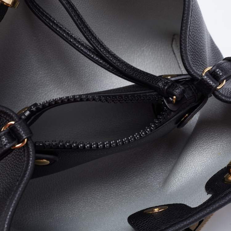 Pre Owned Emporio Armani Black Leather Small MyEA Shopper Tote