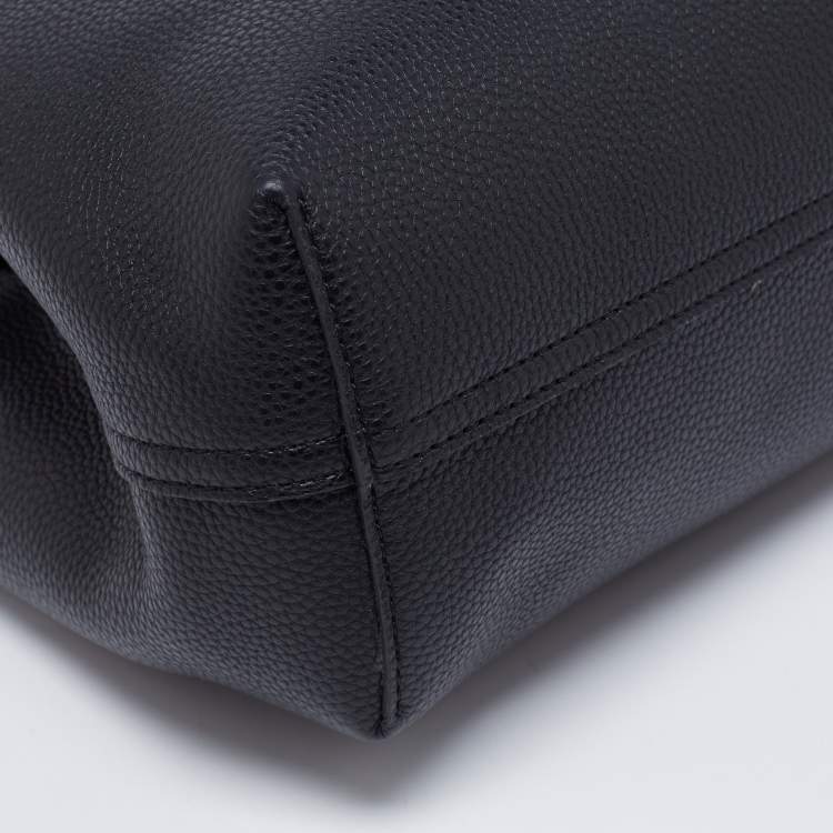 Pre Owned Emporio Armani Black Leather Small MyEA Shopper Tote