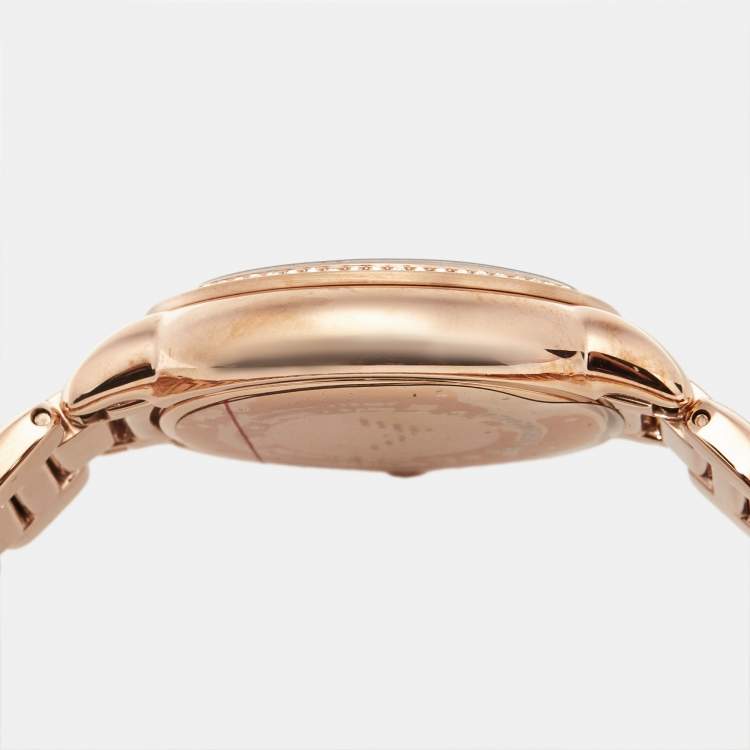 Pre Owned Emporio Armani Silver Rose Gold Plated Stainless Steel Starry Night AR11633 Women's Wristwatch 32 mm