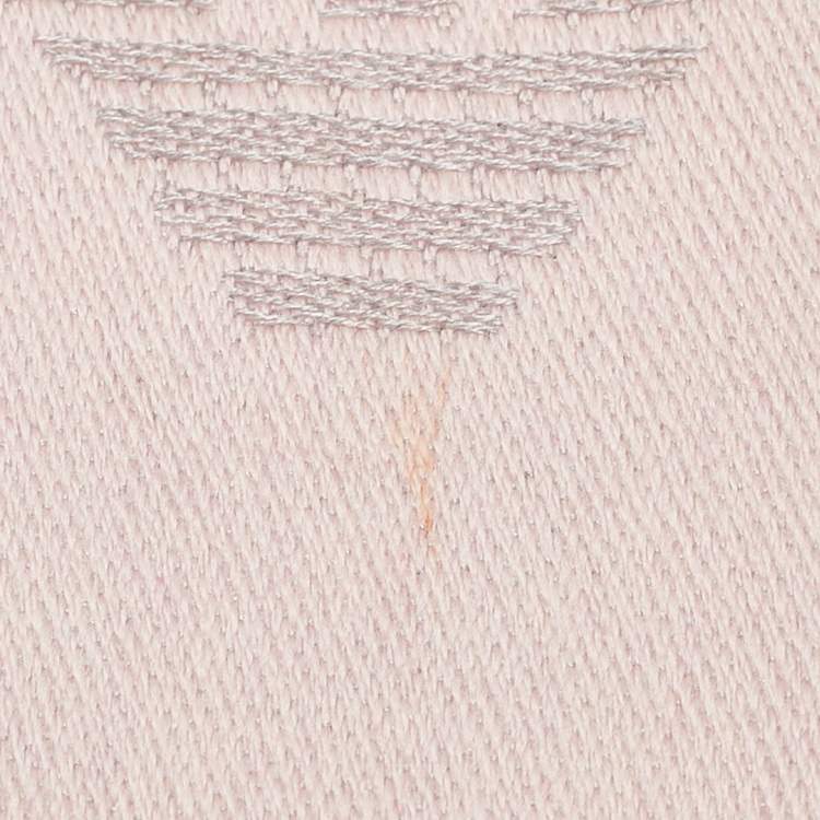 Pre Owned Emporio Armani Pink/Grey Monogram Jacquard Wool Blend Stole 