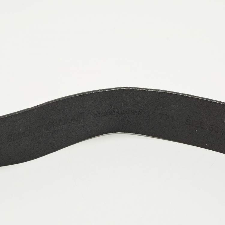 مملوكة مسبقًا Emporio Armani EA Logo 50CM Adjustable Belt Black Leather