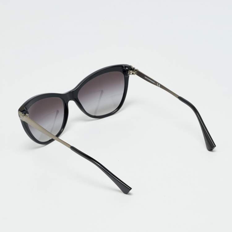 Pre Owned Emporio Armani Black Gradient EA 4030 Cat Eye Sunglasses