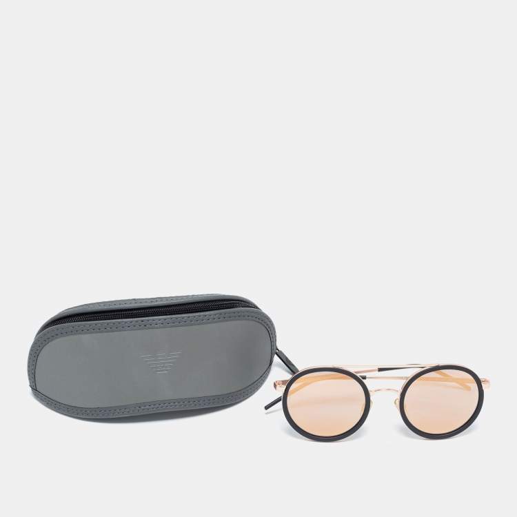 Pre Owned Emporio Armani Black EA 2041 Round Sunglasses