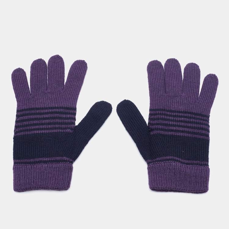 Pre Owned Emporio Armani Purple Wool Gloves S